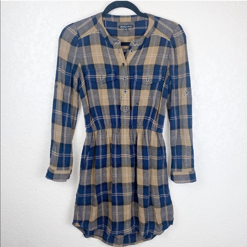 Broadway and Broome Deep Woods plaid wool dress